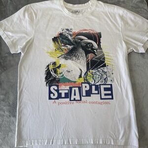 Staple Cayler Tee White Size Medium T-Shirt Short Sleeve Pigeon Logo Tee